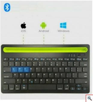 Ασύρματο Επαναφορτιζόμενο Πληκτρολόγιο Bluetooth με Βάση για Tablet και Τηλέφωνα ANDOWL