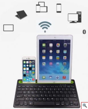 Ασύρματο Επαναφορτιζόμενο Πληκτρολόγιο Bluetooth με Βάση για Tablet και Τηλέφωνα ANDOWL