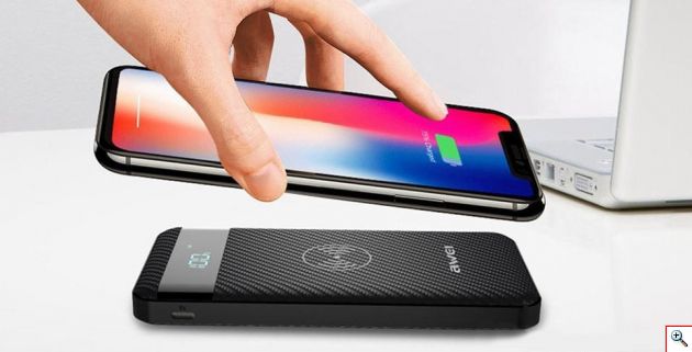 Φορητός Φορτιστής Ασύρματης Φόρτισης - Power Bank Awei P55K 10000 mAh 