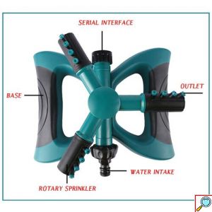Περιστροφικό Μπεκ Ποτίσματος με 3 Βραχίονες & 12 Ρυθμιζόμενους Εκτοξευτήρες 1/2″