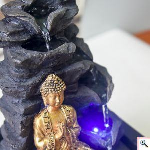 Διακοσμητικό Συντριβάνι με LED Φωτισμό 21x17x25cm - Bouddha Shira Fountain 