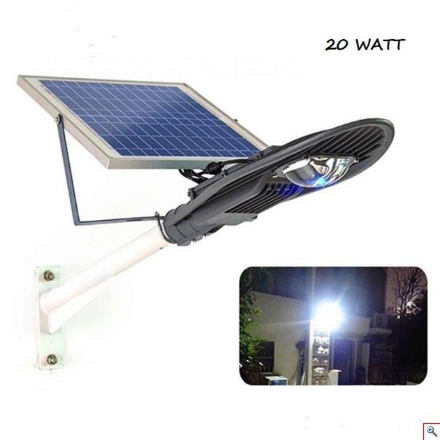 Hλιακός Προβολεας Δρόμου με Πάνελ 20W - Cclamp 