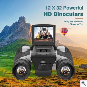 FHD VISION Κιάλια 12x32 με Ψηφιακή Κάμερα Καταγραφικό Full HD 1080p 5MP CMOS USB, Optical Zoom 12x & LCD Οθόνη 2