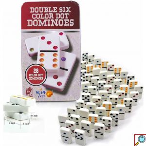 Επιτραπέζιο Παιχνίδι Ντόμινο Double Six Color Dot Dominoes 28 Pieces