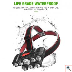 Αδιάβροχος LED Φακός Κεφαλής Υψηλής Φωτεινότητας - Headlamp 8 LED Super Bright Lighting