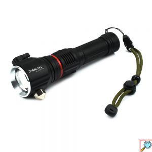 Φακός Tactical LED Αλουμινίου Έκτακτης Ανάγκης Μαύρο