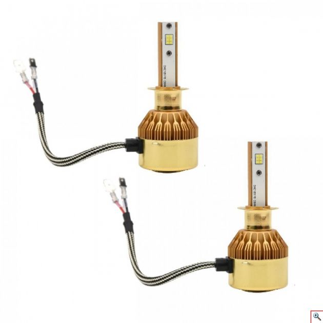 Φώτα Led Fineblue F8 H1 Αυτοκινήτου 60Watts 7200Lm Σετ 2 Τεμαχίων