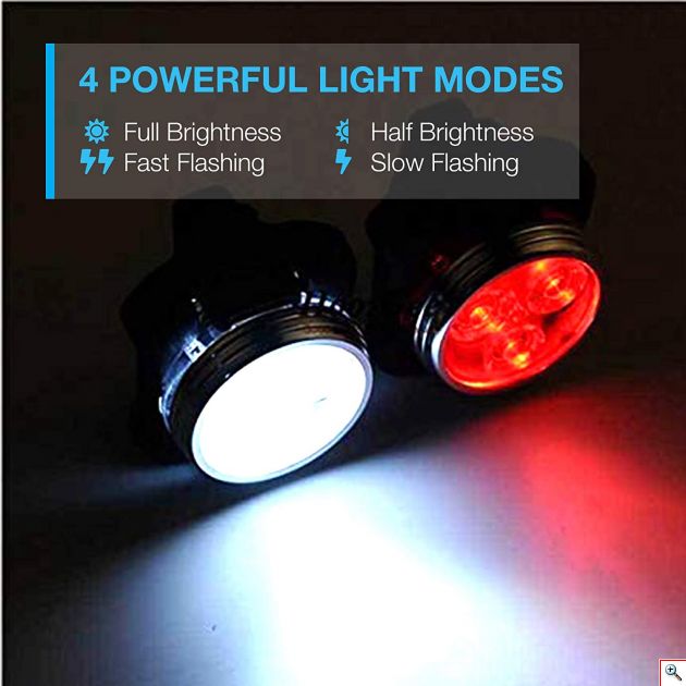 Επαναφορτιζόμενο Φως Ποδηλάτου Led Εμπρόσθιο & Οπίσθιο