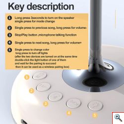 Επαναφορτιζόμενο USB Πορτατίφ - Φωτιστικό LED με Bluetooth Ασύρματο Ηχείο - Music Wireless Speaker JY85