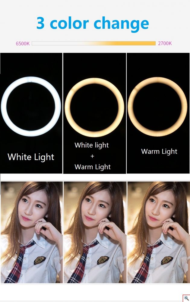 Επαγγελματικό Φωτογραφικό Φωτιστικό Δαχτυλίδι Ring Lamp Light LED USB 16cm με 3 Χρώματα Φωτισμού, Dimmer & Τρίποδο