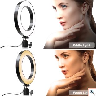 Επαγγελματικό Φωτογραφικό Φωτιστικό Δαχτυλίδι LED 26cm με Τρίποδο & Βάση Στήριξης Κινητού - Ring Light Lamp