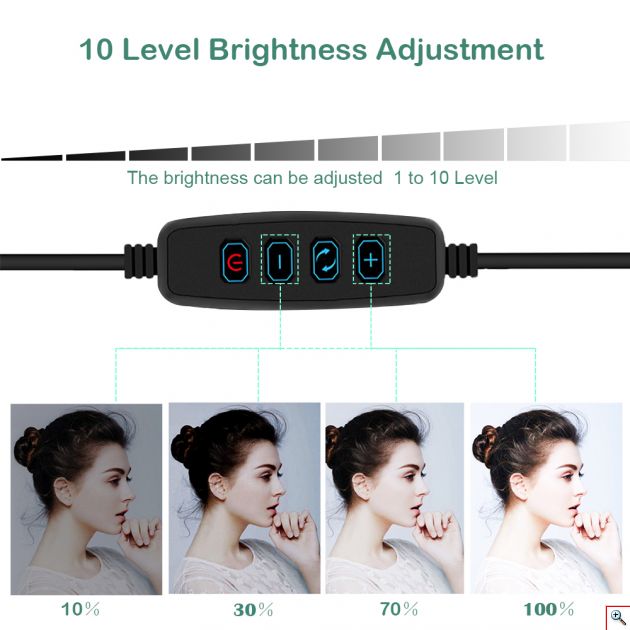 Επαγγελματικό Φωτογραφικό Φωτιστικό Δαχτυλίδι LED 26cm με Τρίποδο & Βάση Στήριξης Κινητού - Ring Light Lamp