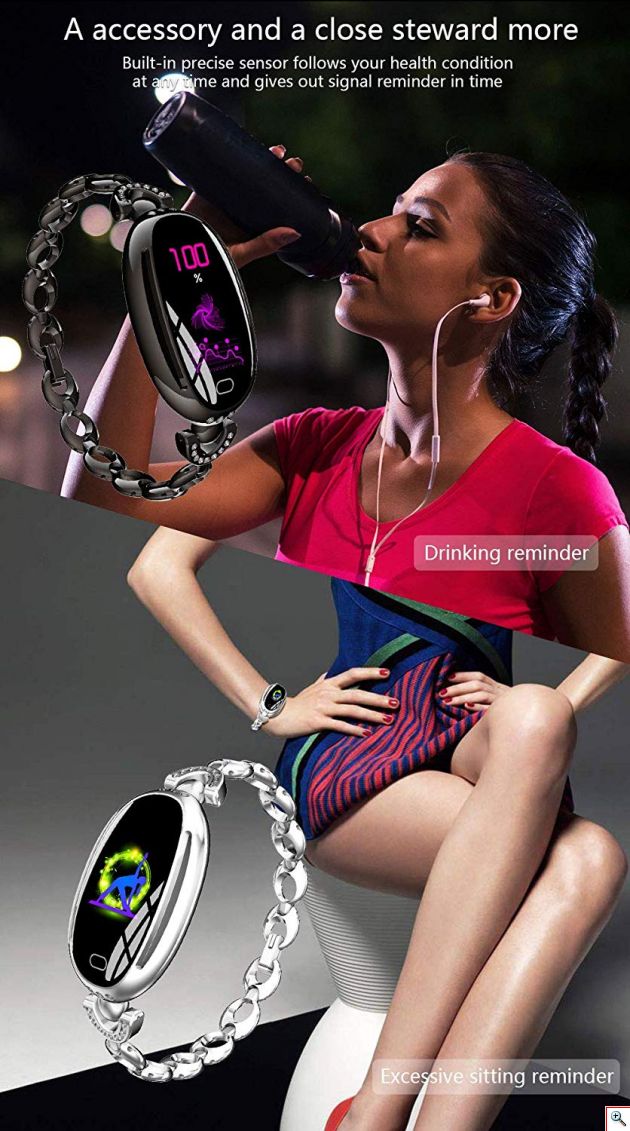 Έξυπνο Ρολόι Bluetooth Γυναικείο με Πιεσόμετρο, Παλμογράφο, Μέτρηση Βημάτων & Ποιότητας Ύπνου - Smartwatch Monitoring E68