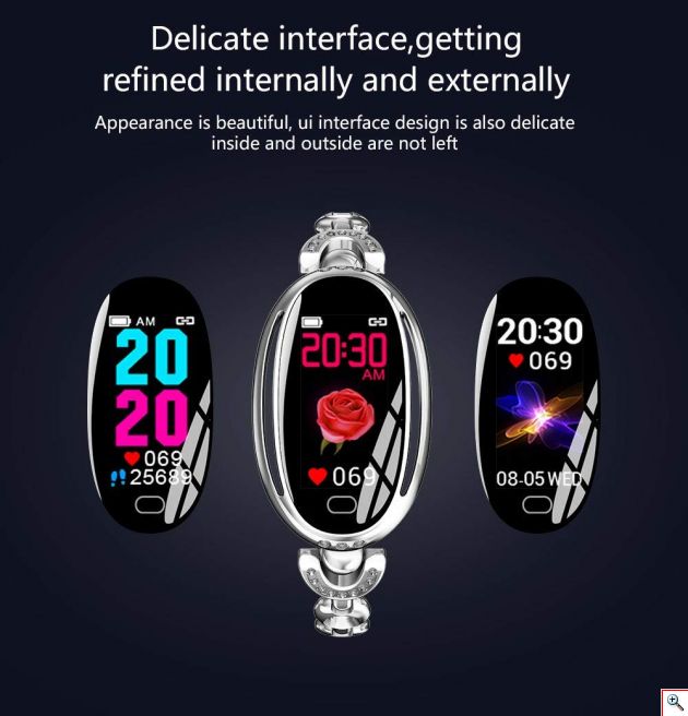 Έξυπνο Ρολόι Bluetooth Γυναικείο με Πιεσόμετρο, Παλμογράφο, Μέτρηση Βημάτων & Ποιότητας Ύπνου - Smartwatch Monitoring E68