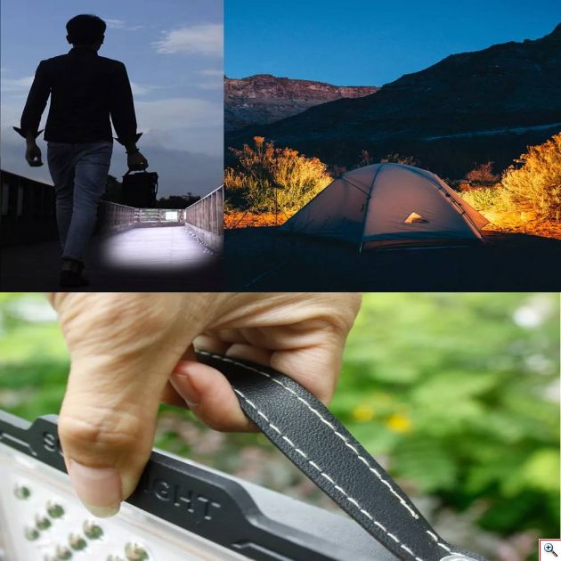 Ηλιακός Προβολέας 600w με 324 LED με Φωτοβολταϊκό Πάνελ, Λαβή Μεταφοράς & Φωτοκύτταρο