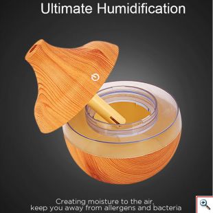 Μίνι Υγραντήρας Υπερήχων & Αρωματοθεραπείας με LED Φωτισμό - USB Mini Atomization Humidifier