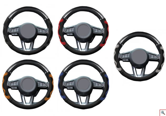 Κάλυμμα Τιμονιού Δερματίνη 37-38cm CarSun - Μαύρο 