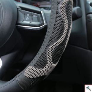 Κάλυμμα Τιμονιού Δερματίνη 37-38cm CarSun - Μαύρο 