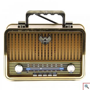Ρετρό Επαναφορτιζόμενο Φορητό Ραδιόφωνο Bluetooth Wireless και MP3 Player - Multimedia Radio Player