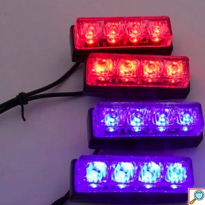 Φωτισμός LED Cob Strobe Προειδοποίησης Οχημάτων 12V 30W Μπλε - Κόκκινο