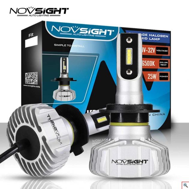 LED Λάμπες Φώτα Αυτοκινήτου NovSight A500-N15 H7 6500K 50W 10000Lumens
