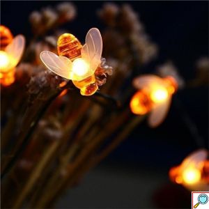 20 LED Φωτάκια σε Σχέδιο Μέλισσες με Μπαταρίες