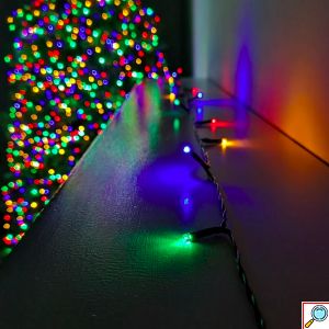 240 LED Λαμπάκια με Μαύρο Καλώδιο RGB Πολύχρωμος Φωτισμός