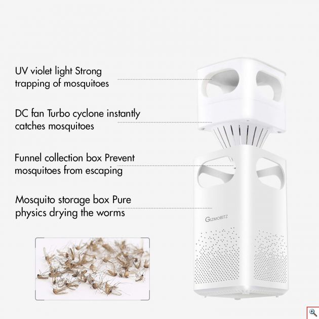 Εξολοθρευτής Κουνουπιών & Εντόμων με Αναρρόφηση και Φωτοκατάλυση USB - Mosquito Killer