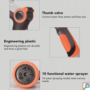 Πιστόλι Ποτίσματος – Νερού για Λάστιχο Κήπου 1/2″ 10 Επιλογών