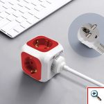 Πολύπριζο 4 Θέσεων με 2 x USB ExtraStar© Extended με Καλώδιο 1,5m & Βάση Στήριξης Λευκό