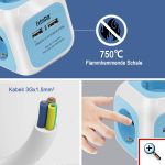 Πολύπριζο 4 Θέσεων με 2 x USB ExtraStar© Extended με Καλώδιο 1,5m & Βάση Στήριξης Λευκό