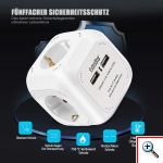 Πολύπριζο 4 Θέσεων με 2 x USB ExtraStar© Extended με Καλώδιο 1,5m & Βάση Στήριξης 