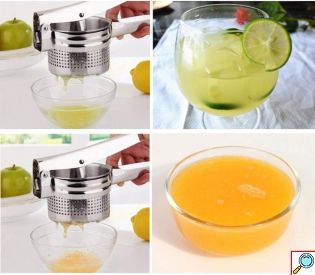 Εργονομική Μεταλλική Ισχυρή Πρέσα Πουρέ για Πατάτες, Φρούτα ή Λαχανικά - Πολτοποιητής / Αποχυμωτής με Μεγάλο Δοχείο 9x9x6,5εκ - Potato Ricer Press Masher