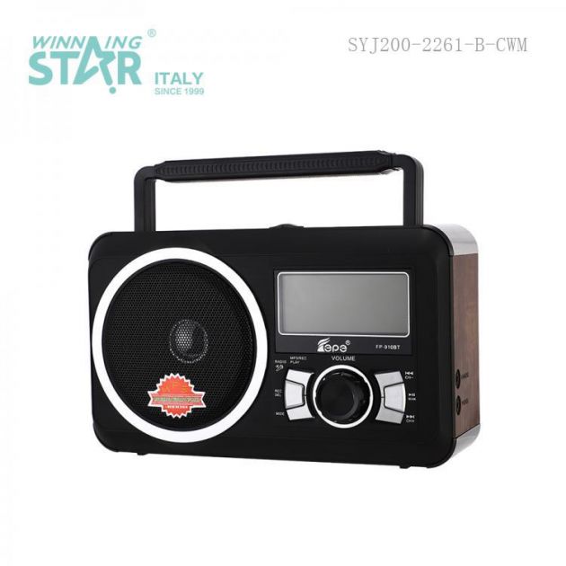 Ασύρματο Retro Ηχείο Bluetooth Ραδιόφωνο με Ψηφιακή LCD Οθόνη, Ρολόι, USB, Mini SD/SD, FM Radio, Είσοδος Mic & Phones