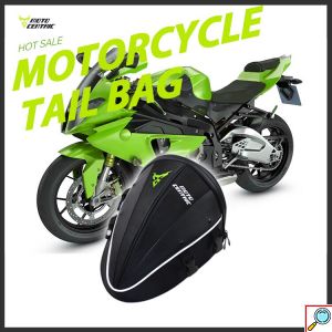 Carbon Σκληρός Σάκος Ουράς 11L Μηχανής / Μοτοσυκλέτας Motocentric & Τσαντάκι Ώμου με Ανακλαστικές Λωρίδες - Πράσινο Σήμα - Tail Bag