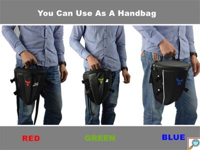 Carbon Σκληρός Σάκος Ουράς 11L Μηχανής / Μοτοσυκλέτας Motocentric & Τσαντάκι Ώμου με Ανακλαστικές Λωρίδες - Πράσινο Σήμα - Tail Bag