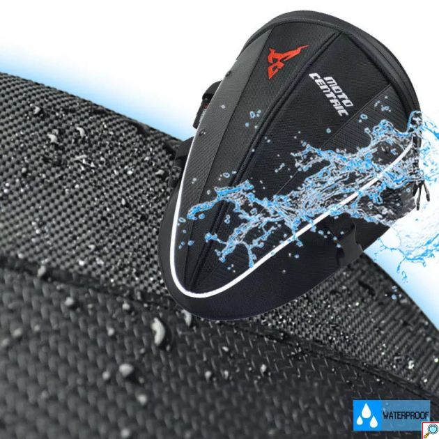 Carbon Σκληρός Σάκος Ουράς 11L Μηχανής / Μοτοσυκλέτας Motocentric & Τσαντάκι Ώμου με Ανακλαστικές Λωρίδες - Πράσινο Σήμα - Tail Bag