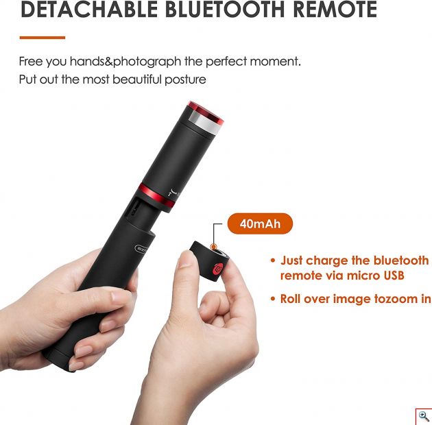 Ασύρματο Τρίποδο Selfie Stick με Φλας Φωτισμό Bluetooth - Wireless Remote Control EZRA