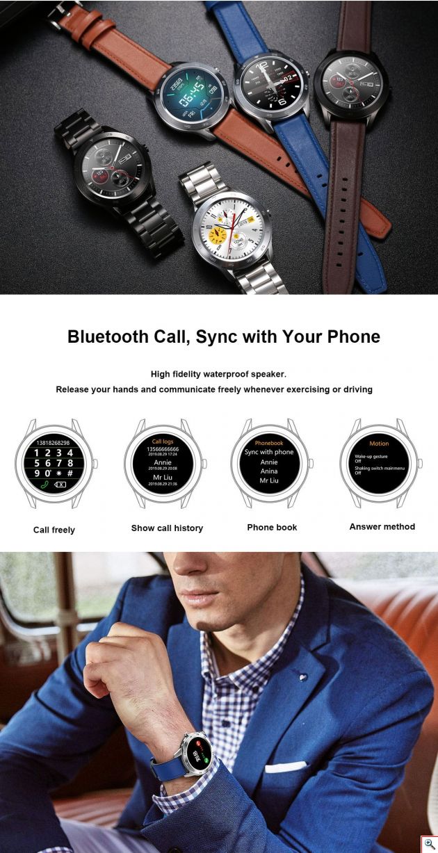 Αδιάβροχο Ρολόι με Παρακολούθηση Υγείας - SmartWatch Bluetooth Fitness Tracker