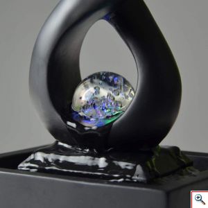 Διακοσμητικό Συντριβάνι με LED Φωτισμό 14x14x31cm Μαύρο - Moderne Amor Fountain 