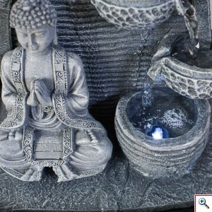 Διακοσμητικό Συντριβάνι Χαλάρωσης με LED Φωτισμό & Τρεχούμενο Νερό Βούδας 15x20x26cm - Feng Shui Sagesse Fountain 