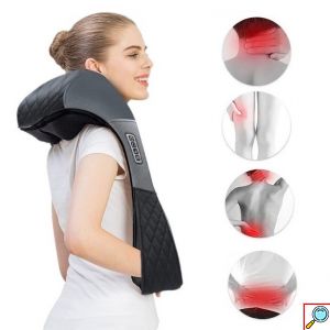 Συσκευή Μασάζ Shiatsu με Χειρολαβές για Αντιμετώπιση Πόνου σε Όλο το Σώμα με 16 Κεφαλες & Θερμότητα - Υπέρυθρη Ακτινοβολία