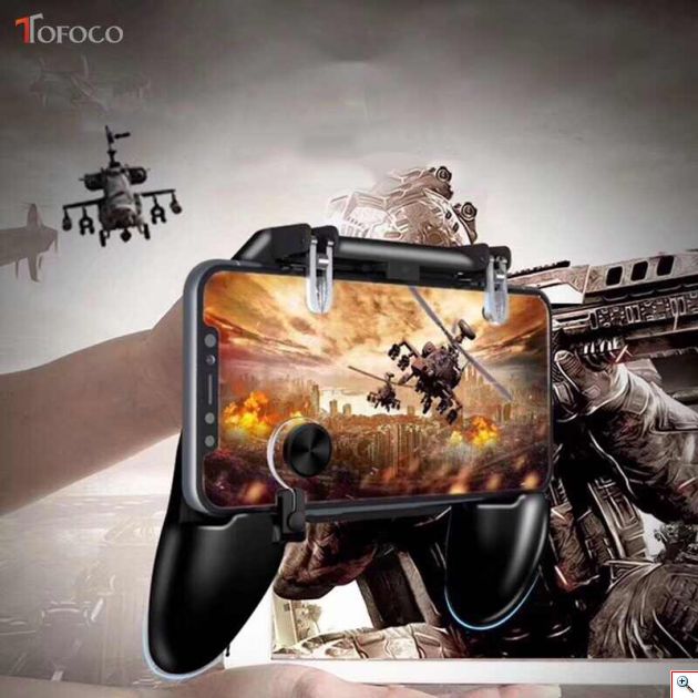 Χειριστήριο Παιχνιδιών PUBG - Fortnite με Joystick & Επαφές Σιλικόνης για Κινητά Ios & Android