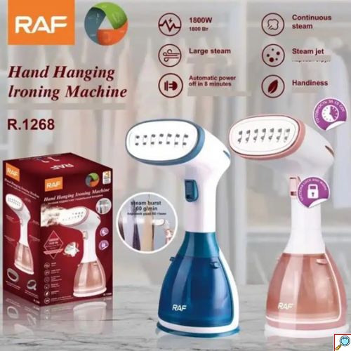 Raf Ατμοκαθαριστής Steam Iron Χειρός Σιδερώματος Ρούχων Ταξιδιού 1500W με Δοχείο 280ml 