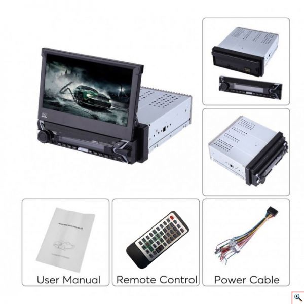 Αναδιπλούμενη Multimedia Οθόνη Αφής Αυτοκινήτου 1 DIN 7inc Bluetooth Handsfree MP4/MP3/USB/SD/AUX/MIC/TV με Τηλεχειριστήριο & Θύρα για Κάμερα Οπισθοπορείας
