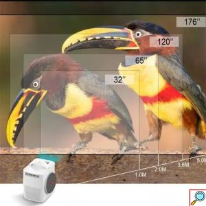 Andowl Projector με Ενσωματωμένα Ηχεία Λευκός