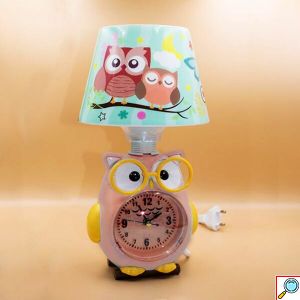 Παιδικό Επιτραπέζιο Φωτιστικό με Καπέλο – Πορτατίφ με Ρολόι και Σχέδιο Κουκουβάγια με Γυαλιά Ε14 
