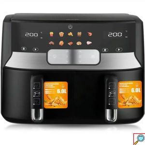 Ψηφιακή Φριτέζα Αέρος RAF 2800W με 2 Αποσπώμενα Καλάθια