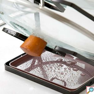 Μοντέρνα Μεταλλική Θήκη – Βάση για Καπάκια Κατσαρόλας 16x13x33.5εκ σε Μαύρο Χρώμα