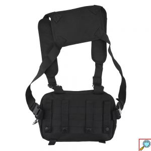 Επιχειρησιακό Τσαντάκι Στήθους 3L με Εσωτερικές Θήκες, Ραμμένους Ιμάντες και Λωρίδες Velcro 30εκ. Μαύρο